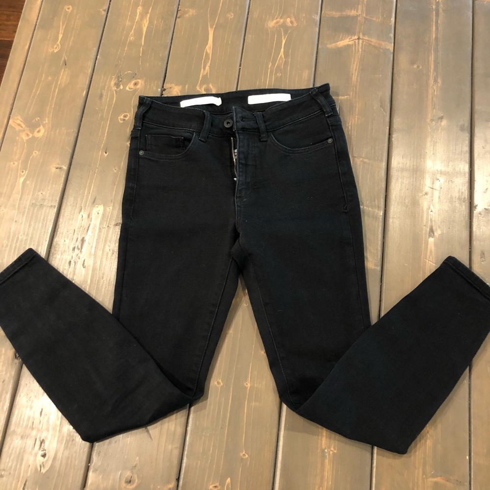 Anthropology black high-rise skinny jeans